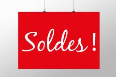 Affiche Soldes rouge