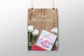 Affiche fête des mères motif rose