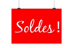 Affiche Soldes rouge