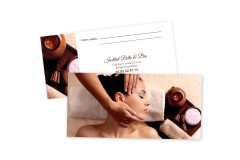 Création de chèques cadeaux personnalisés modèle Femme Spa